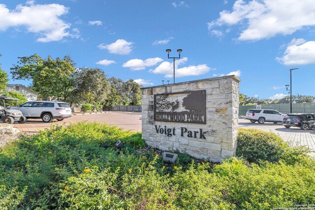 view of community sign