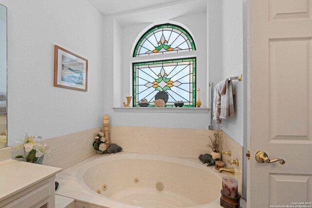 239 Old Oaks, Kerrville, TX 78028 - full bathroom with a tub with jets and vanity