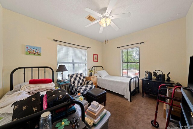239 Old Oaks, Kerrville, TX 78028 - carpeted bedroom with ceiling fan
