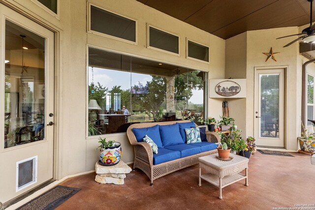 sunroom with plenty of natural light