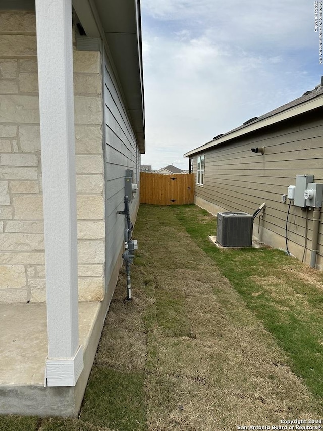 view of home's exterior featuring central AC