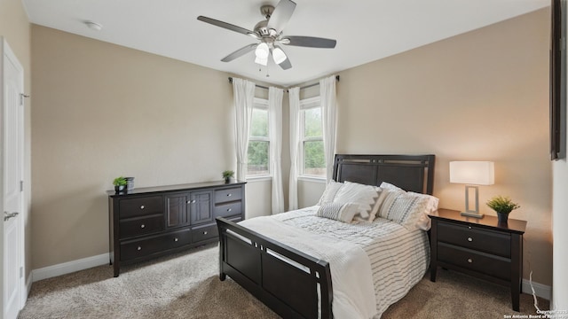 3318 Jasons, Marion, TX 78124 - carpeted bedroom with baseboards and ceiling fan