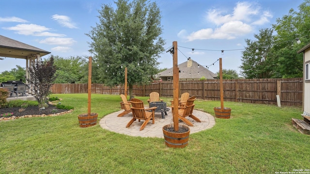 3318 Jasons, Marion, TX 78124 - view of yard featuring a patio and a fire pit