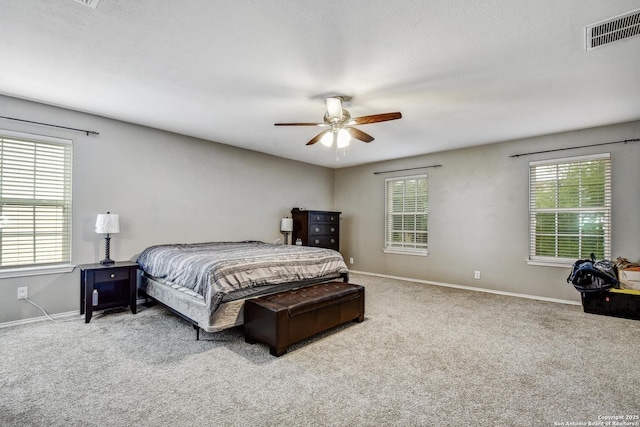 141 Glen Eagles, Cibolo, TX 78108 - bedroom with carpet flooring, baseboards, and ceiling fan