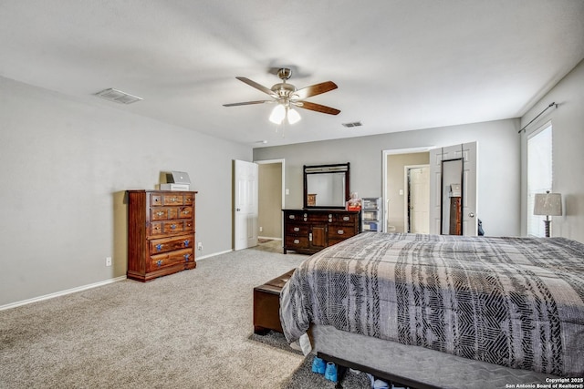 141 Glen Eagles, Cibolo, TX 78108 - bedroom with carpet floors, baseboards, and a ceiling fan