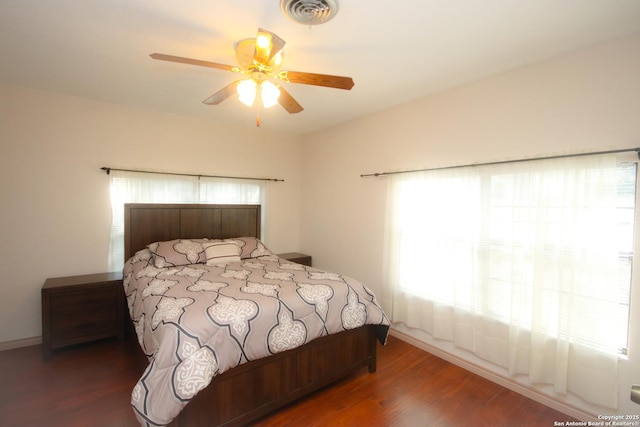 3084 Rustler, Canyon Lake, TX 78133 - bedroom featuring wood finished floors, baseboards, and ceiling fan