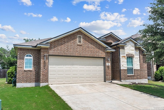 12466 Belfort Pt, Schertz, TX 78154 - view of front of house featuring a garage, driveway, and brick siding