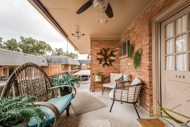 7500 Callaghan Rd Unit 108, San Antonio, TX 78229 - balcony featuring a ceiling fan