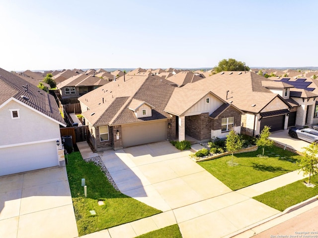 2230 Bennett Ave, New Braunfels, TX 78132 - view of front of house with brick siding, a residential view, driveway, and a garage