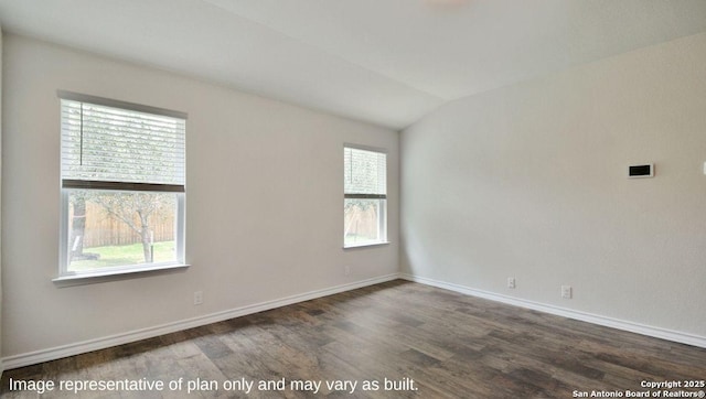 310 Steele Hbr, Cibolo, TX 78108 - unfurnished room featuring plenty of natural light, wood finished floors, and lofted ceiling