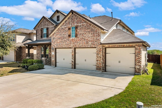 9870 Mulhouse, Schertz, TX 78154 - view of front of property with brick siding, driveway, roof with shingles, and an attached garage