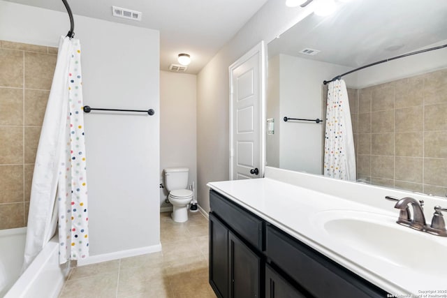 9870 Mulhouse, Schertz, TX 78154 - full bath featuring tile patterned floors, toilet, vanity, shower / tub combo, and baseboards