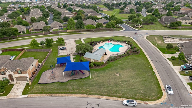 14206 Swift Breeze, San Antonio, TX 78254 - aerial view of residential area featuring a pool