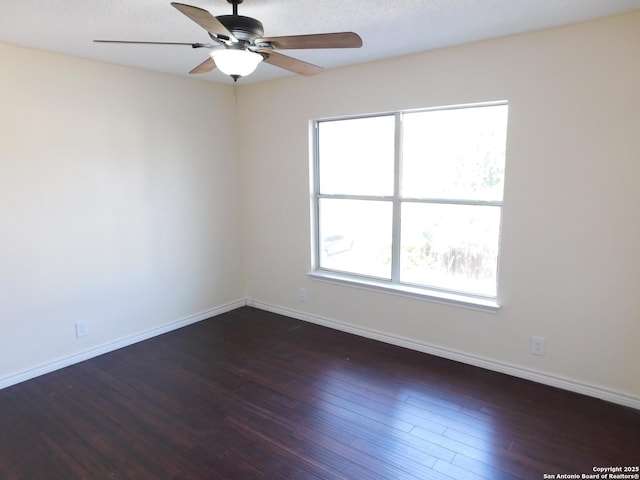 8918 Kenton Mist, San Antonio, TX 78240 - unfurnished room with a ceiling fan, plenty of natural light, wood finished floors, and baseboards