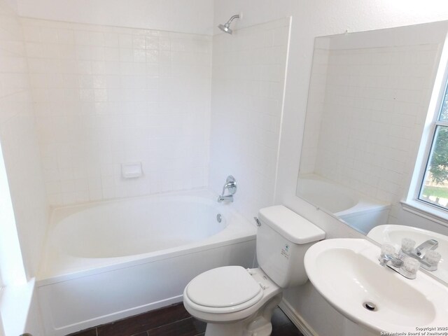 8918 Kenton Mist, San Antonio, TX 78240 - full bathroom featuring a sink, toilet, and  shower combination