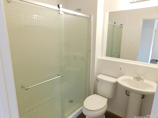 8918 Kenton Mist, San Antonio, TX 78240 - bathroom with a shower stall and toilet