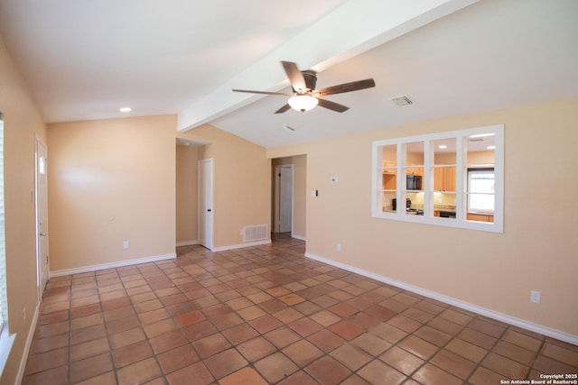 6614 Spring Hurst, San Antonio, TX 78249 - tiled empty room featuring ceiling fan, baseboards, and recessed lighting