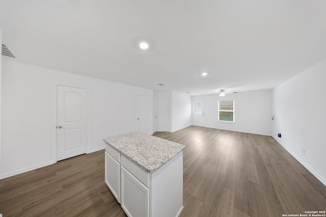 12056 Luckey Villa, San Antonio, TX 78252 - spare room featuring a ceiling fan, wood finished floors, recessed lighting, and baseboards