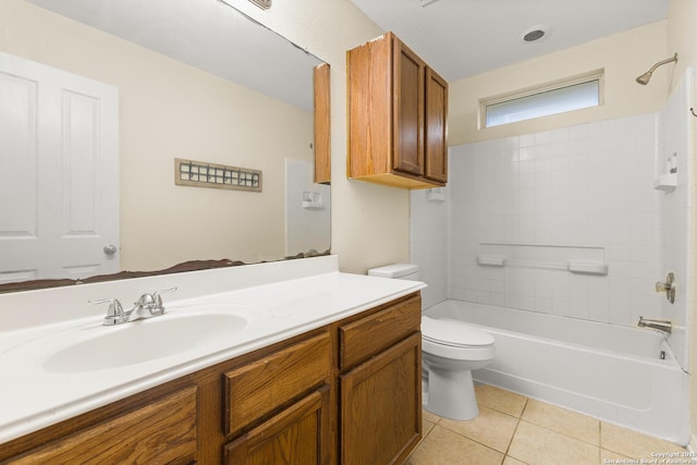 6739 Nora Vista Way, San Antonio, TX 78233 - full bathroom with toilet, tile patterned flooring, vanity, and shower / tub combination