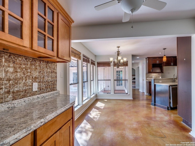 12802 Country Crst, San Antonio, TX 78216 - unfurnished dining area with a chandelier, ceiling fan, and a sink