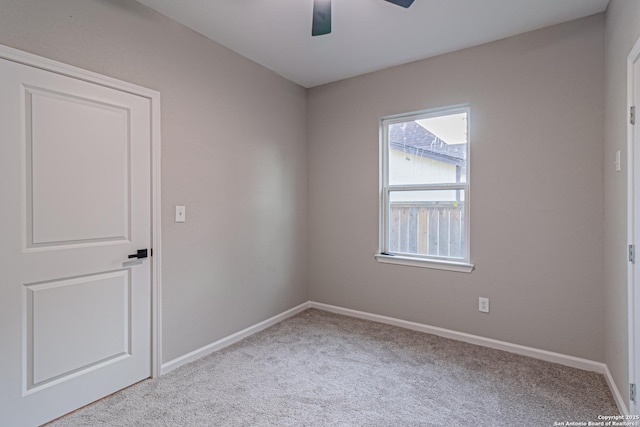 1641 W Huisache, San Antonio, TX 78201 - empty room featuring a ceiling fan, carpet, and baseboards
