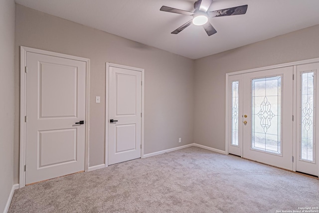 1641 W Huisache, San Antonio, TX 78201 - carpeted entrance foyer featuring baseboards and a ceiling fan