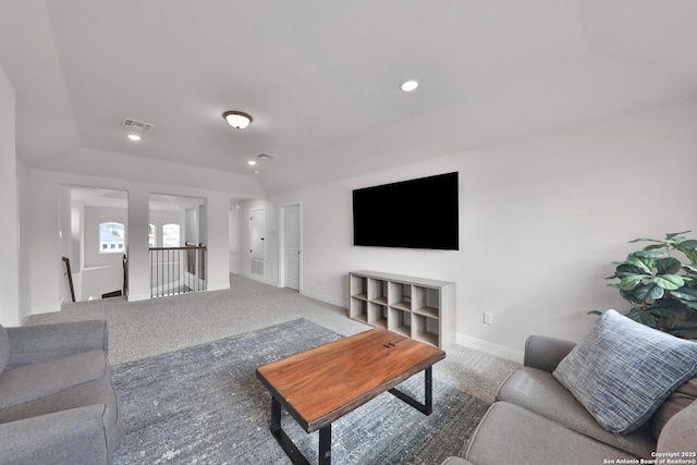 6514 Comanche Post, San Antonio, TX 78233 - living room with carpet flooring, baseboards, and recessed lighting