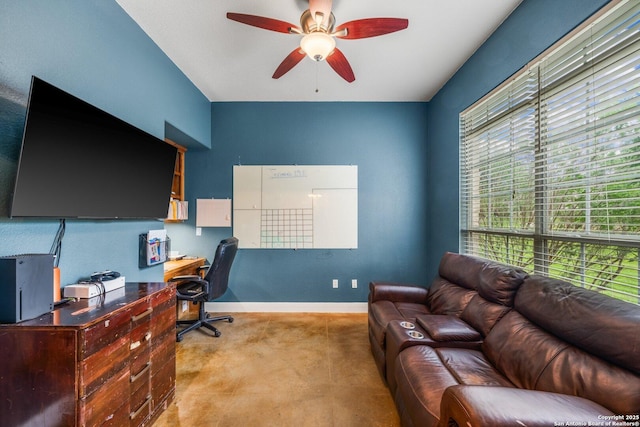 125 Stone Cyn, Fredericksburg, TX 78624 - office space with a ceiling fan and baseboards