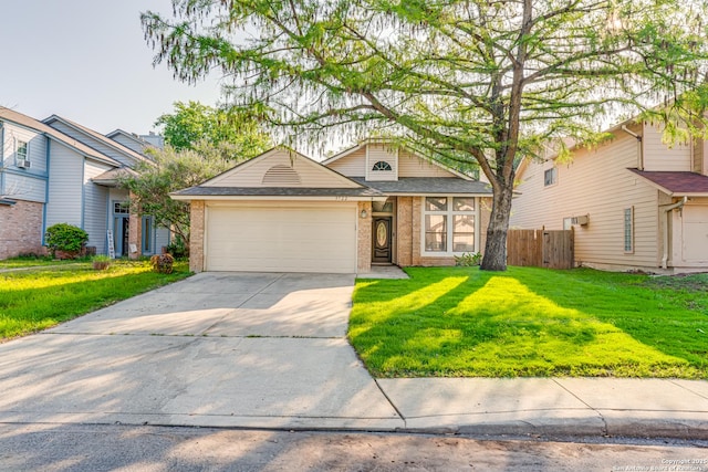 9722 Silver Moon, San Antonio, TX 78254 - view of front of property with brick siding, a garage, driveway, and roof with shingles