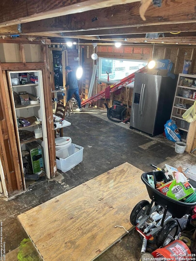 314 Veda Mae, San Antonio, TX 78216 - below grade area with stainless steel fridge