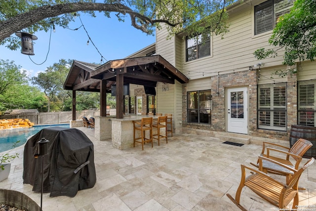 16222 Deer Crst, San Antonio, TX 78248 - fenced backyard with a grill and a patio area