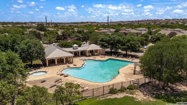 13303 Sunset Rainbow, San Antonio, TX 78245 - community pool featuring a hot tub, fence, a patio area, and a gazebo
