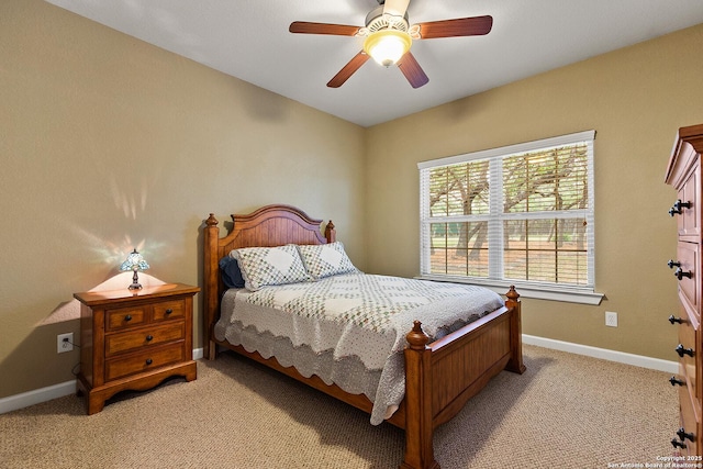 1200 Brand, Bulverde, TX 78163 - bedroom with light carpet, baseboards, and a ceiling fan