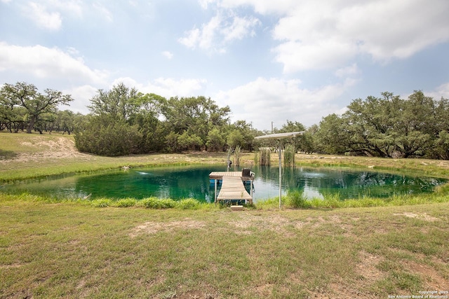1200 Brand, Bulverde, TX 78163 - dock area with a water view and a yard
