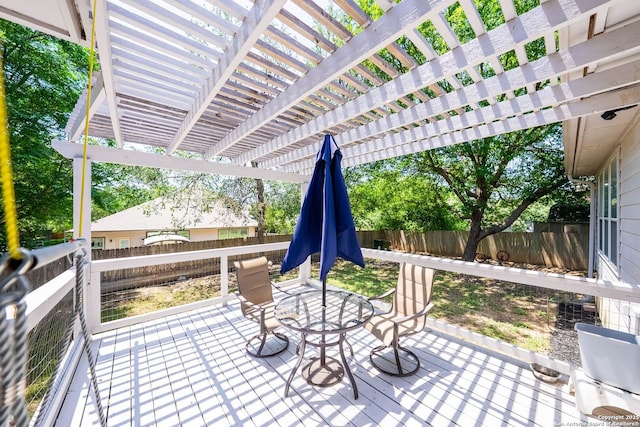 view of patio featuring a fenced backyard and a pergola