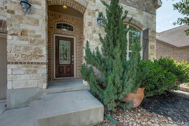 12418 Maverick Rnch, San Antonio, TX 78254 - doorway to property featuring stone siding