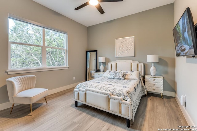 7812 Ventura Blvd, Selma, TX 78154 - bedroom with wood finished floors, baseboards, and a ceiling fan