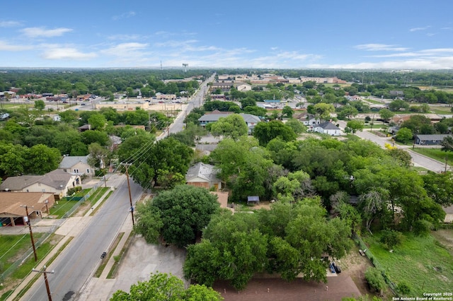 aerial view of a tree filled landscape