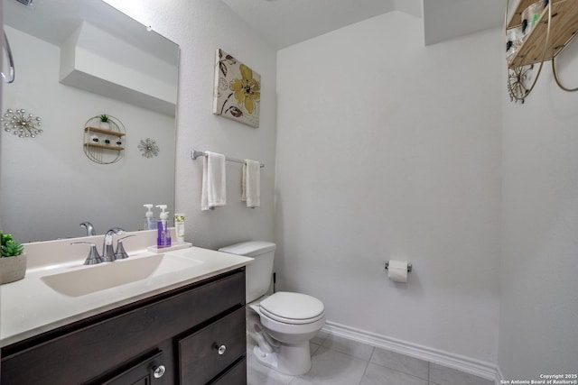 15323 Danae Bnd, San Antonio, TX 78245 - bathroom with toilet, tile patterned flooring, vanity, and baseboards