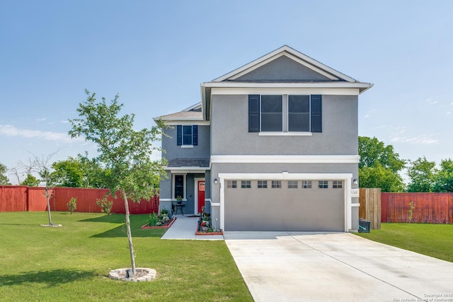 5249 Nature Path, Marion, TX 78124 - traditional-style house with stucco siding, concrete driveway, and a garage