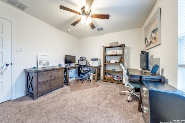 5249 Nature Path, Marion, TX 78124 - office with carpet, ceiling fan, and lofted ceiling