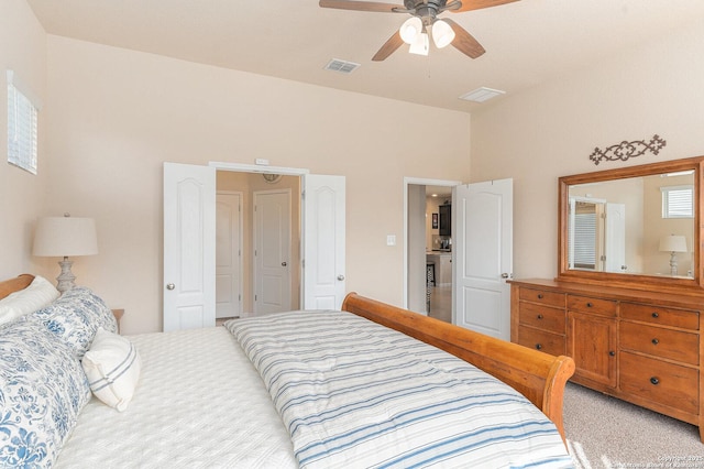 12338 Belfort Pt, Schertz, TX 78154 - bedroom featuring ceiling fan and light colored carpet