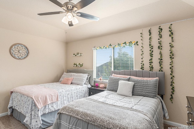 12338 Belfort Pt, Schertz, TX 78154 - bedroom with baseboards, carpet, and ceiling fan