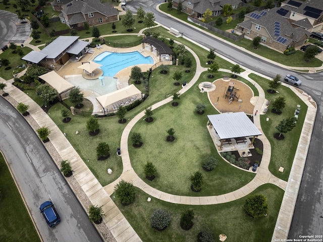 12243 Dusty Boots, San Antonio, TX 78254 - aerial view of property and surrounding area with a pool and nearby suburban area