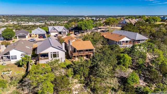 107 Mesa Del Sol, Kerrville, TX 78028 - aerial perspective of suburban area featuring a tree filled landscape