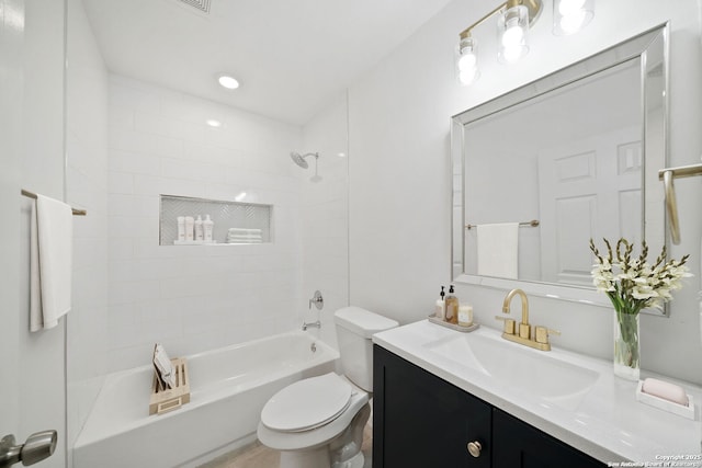 1212 Morales, San Antonio, TX 78207 - bathroom featuring toilet, tub / shower combination, and vanity