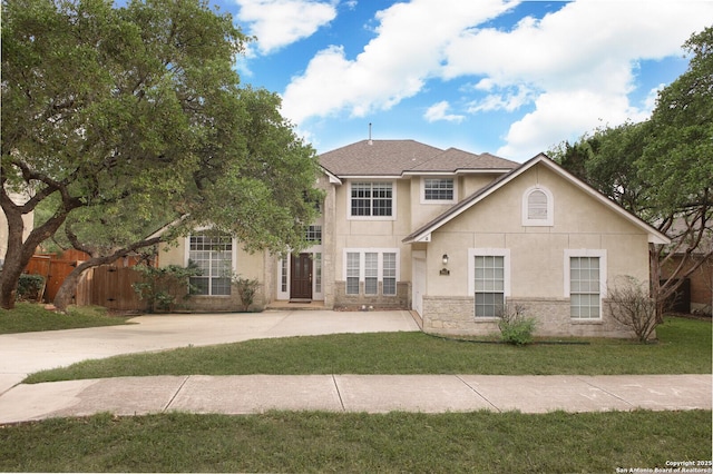18127 Brookwood Frst, San Antonio, TX 78258 - traditional-style home with stucco siding and stone siding