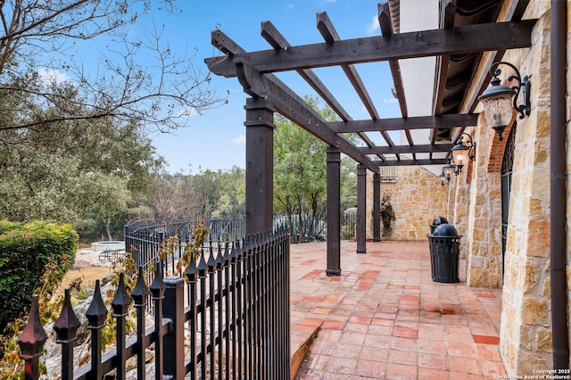 18127 Brookwood Frst, San Antonio, TX 78258 - view of patio featuring a pergola