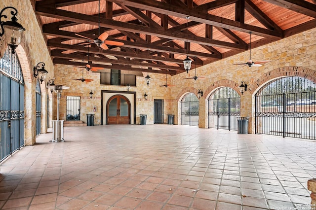 18127 Brookwood Frst, San Antonio, TX 78258 - view of patio / terrace featuring a ceiling fan and fence