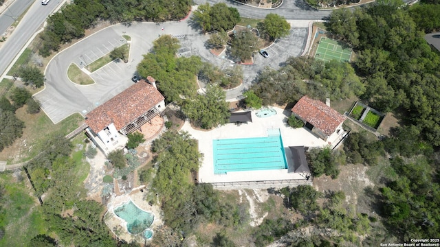 18127 Brookwood Frst, San Antonio, TX 78258 - aerial overview of property's location featuring a pool area